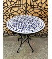 ANDALUSISCHER MOSAIK-GARTENTISCH - ZELIGE AZULEJOS FEZ - TARUDAN-MODELL