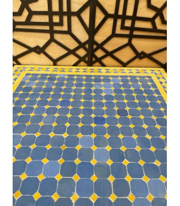 MOSAIKTISCH GARTENTERRASSE PATIO - VIERECKIG - ZELLIGE- FEZ FLIESEN - AGADIR MODELL