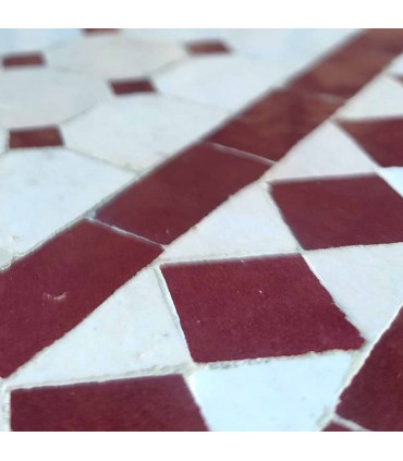 Jardim de Mesa Centro Baixo Mosaico ou Pátio Andaluz - Garnet - Artesanato Marroquino - Modelo Wassat