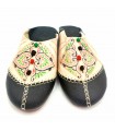 Babucha Marroquí Mujer - Color Negro - Artesanía Marroquí Cuero Autentico - Modelo Azrar