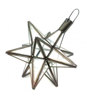 Lampada da soffitto a stella andalusa - Colore trasparente - Artigianato marocchino - Modello Stella Nujum