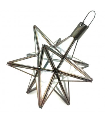 Lampada da soffitto a stella andalusa - Colore trasparente - Artigianato marocchino - Modello Stella Nujum