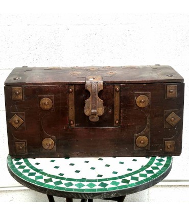 Alte Vintage Holztruhe – Mauretanisches Tuareg-Handwerk – Einzelstück