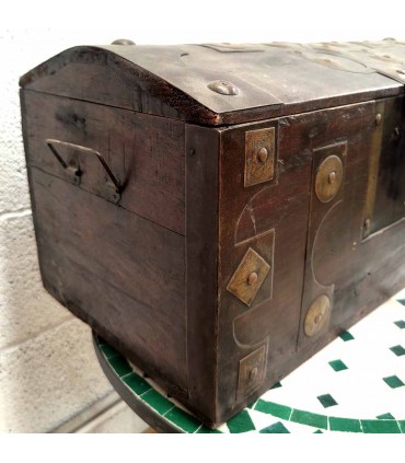 Old Vintage Wooden Chest - Mauritanian Tuareg Crafts - Unique Piece