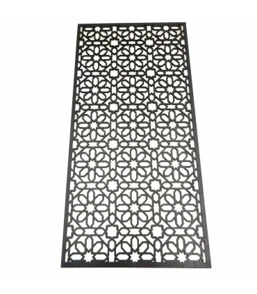 Cuadro Decorativo Celosía Árabe Madera - Decoración Oriental - Corte Láser - Modelo Warda - 60 x 30 cm