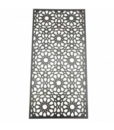 Wenge Wood Arab Latticework Decorative Picture - Oriental Decoration - Laser Cut - Warda 3 Model - 60 x 30 cm