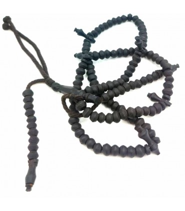 Bois d'ébène naturel de haute qualité Tasbih - Artisanat africain de Gambie - Perles Tiyani - Modèle Zawiya