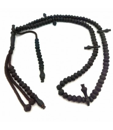 Tasbih Madera de Ébano Natural Gran Calidad - Artesanía Africana Gambia - Cuentas Tiyani - Modelo Zawiya