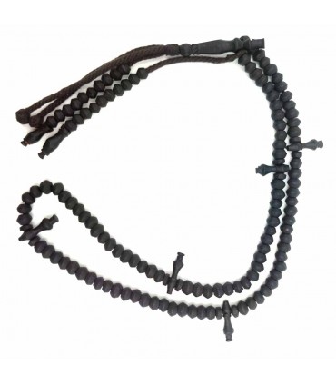 Madeira de Ébano Natural de Alta Qualidade Tasbih - Artesanato Africano da Gâmbia - Miçangas Tiyani - Modelo Zawiya