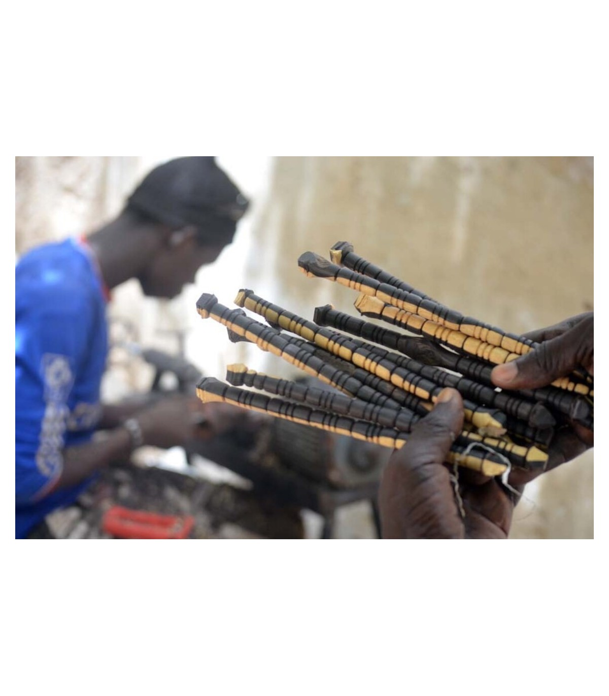 Tebinzi Bois D'Ébène Noir Naturel 4,7 X 1,57 X 0,39 Pouces - Poignée Instrument Musique & Bricolage