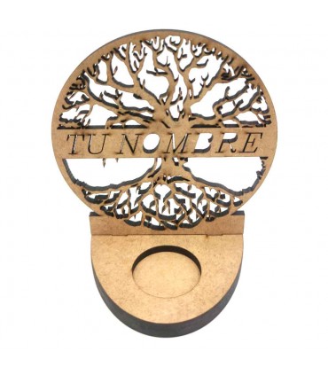 Your name in Arabic or Spanish - Tree of Life Candle Holder - Laser Cut - Isem Model