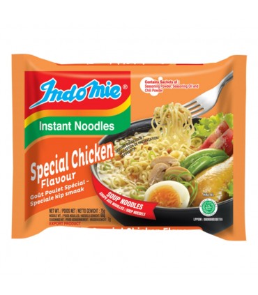 Pack 5 x Nouilles Nouilles Instantanées Indomie Spéciale Saveur Poulet - Spéciale Saveur Poulet - 3 min