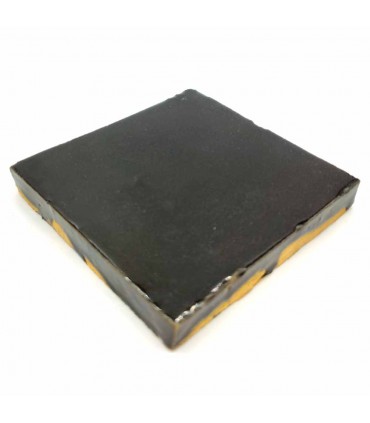 Piastrella marocchina nera Zellige - Artigianato marocchino - Fez - 10 x 10 cm