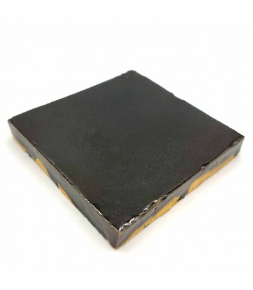 Zellige Schwarze marokkanische Fliese - Marokkanisches Kunsthandwerk - Fez - 10 x 10 cm