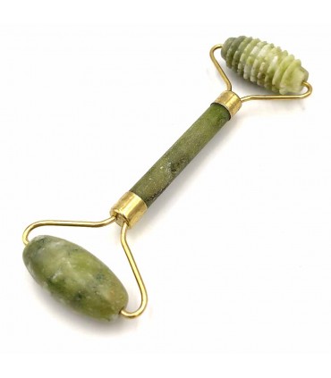 Rolo de Pedra Jade Lisa + Rugosa - Anti-rugas - Circulação Sanguínea - Massajador