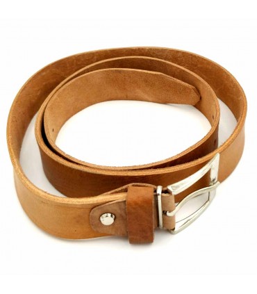 Cinturón de Cuero Artesanal - Marroquinería - Hebilla Metal