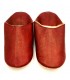 Babouche de Maison Style Arabe - 100% Cuir - Couleur Grenat - Artisanat Marocain - Modèle Darun