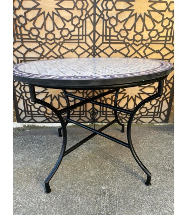 MOSAIK-GARTENTISCH ANDALUSI - ZELIGE AZULEJOS FEZ - MODELL DAR ALBAIDA