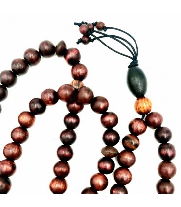 Grand Bois Tasbih XXL 100 Perles Handasa Crafts 120cm - Modèle Basira
