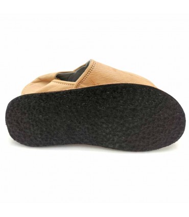 Chaussons Arabes en Cuir Unisexe Adulte - Couleur de Peau - Artisanat Marocain - Modèle Kadim