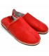 Adult Unisex Leather Arab Slippers - Red - Moroccan Handicraft - Kadim Model