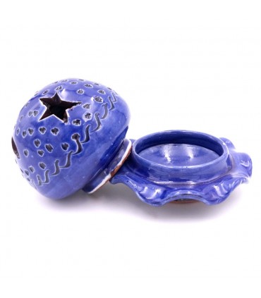 Encensoir ou Bougeoir En Céramique émaillée - Artisanat Marocain - Modèle Biraem