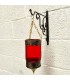 Lâmpada Pendente Vidro e Níquel Prata Candelabro Lanterna -Vermelho- Decoração Andaluza Iluminação Árabe - Modelo Zuyaya