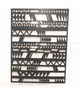 Dekoratives Bild mit arabischem Gitter aus Wengeholz – orientalische Dekoration – Laserschnitt – Dakota-Modell – 76 x 100 cm