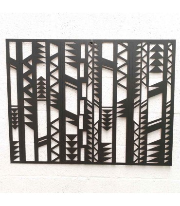 Wenge Wood Arab Lattice Imagem Decorativa - Decoração Oriental - Corte a Laser - Modelo Dakota - 76 x 100 cm