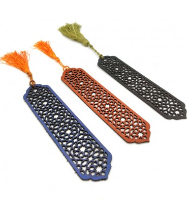 Marque Pages Cuir Arabe Treillis Grenadine Artisanat - Modèle Ayolivo