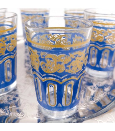 Conjunto de 6 Copos de Chá Árabe - Chá Marroquino Marroquino - Chá Especial - Modelo FATH