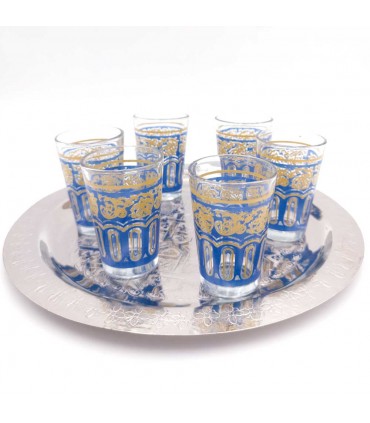 Conjunto de 6 Copos de Chá Árabe - Chá Marroquino Marroquino - Chá Especial - Modelo FATH