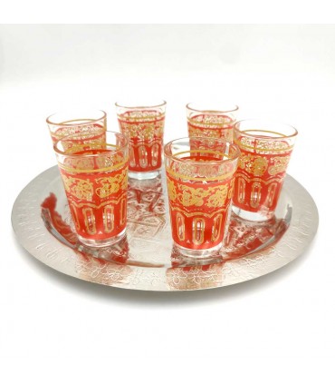 Conjunto de 6 Copos de Chá Árabe - Chá Marroquino Marroquino - Chá Especial - Modelo FATH
