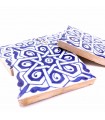Andalusische dekorative Fliese -10x10cm Zellige - Blau und Weiß - Marokkanisches Handwerk - Modell 91