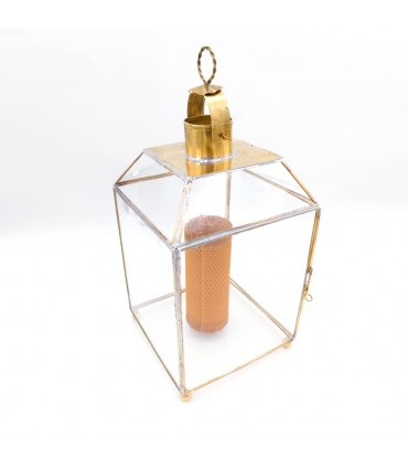 Vintage Laterne aus Glas und Messing – Messing und Glas – Kunsthandwerk aus Granada Ausstellung Glasvitrine – Modell Munawar
