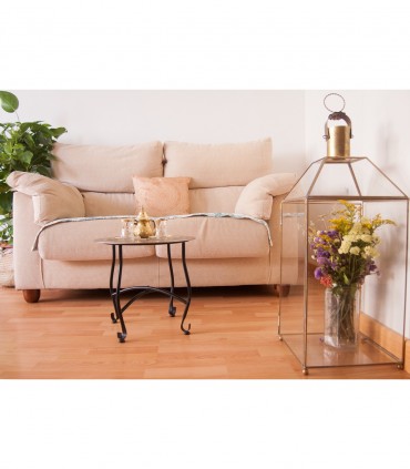 Lanterna Vintage em Vidro e Latão - Latão e Vidro - Vitrine de Artesanato da Exposição de Granada - Modelo Munawar