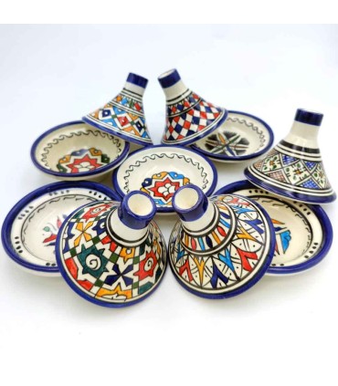 Apresentação Marroquina Tajin Fez Fes Multicolor - Artesanato Marroquino - Modelo Fez Alwani