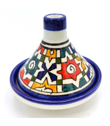 Tajin Marocain Présentation Fès Fès Multicolore - Artisanat Marocain - Modèle Fès Alwani