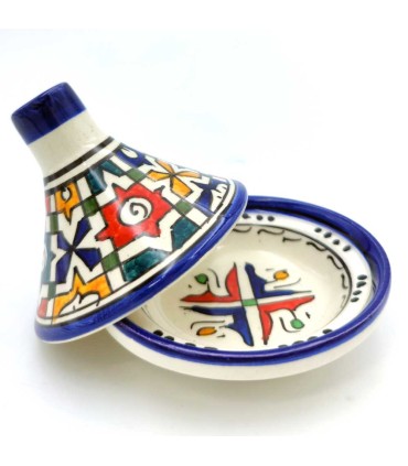Tajin Marocain Présentation Fès Fès Multicolore - Artisanat Marocain - Modèle Fès Alwani