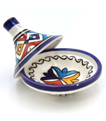 Apresentação Marroquina Tajin Fez Fes Multicolor - Artesanato Marroquino - Modelo Fez Alwani