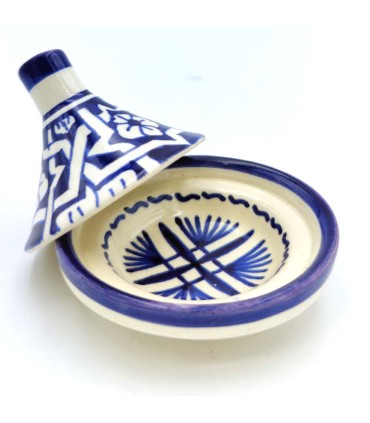 Tajin Presentación Marroquí Fez Fes Azul y Blanco - Artesanía Marroquí - Modelo Fez Alwani 2