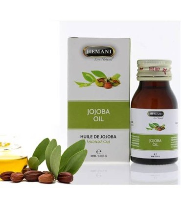 Huile de Jojoba Naturelle Hemani Démaquillant Réhydratant Anti-Âge Régénérant - 30mL