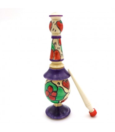 Porta Colirio Floral - Madeira - Recipiente Marroquino Khol