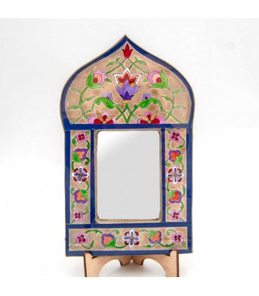 Andalusischer dekorativer Spiegel - 100% handgefertigte Dekoration im Vintage-Stil - Hak Modell Nr. 25 - 25 x 15 cm