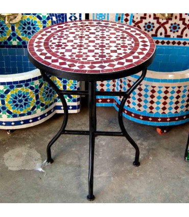 Table Marocaine Mosaïque Zellige Jardin ou Terrasse Fès Andalusí - Modèle Najma Akhmar