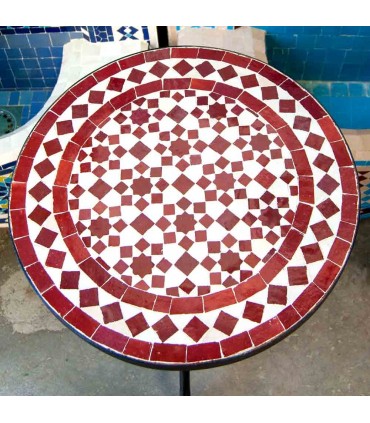 Mesa de Mosaico Zellige Marroquí Fez Andalusí Jardin o Terraza - Modelo Najma Akhmar
