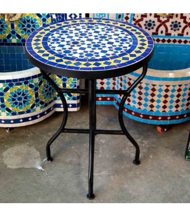 Marokkanischer Zellige Mosaiktisch Fez Andalusí Garten oder Terrasse – Modell Najma Safra