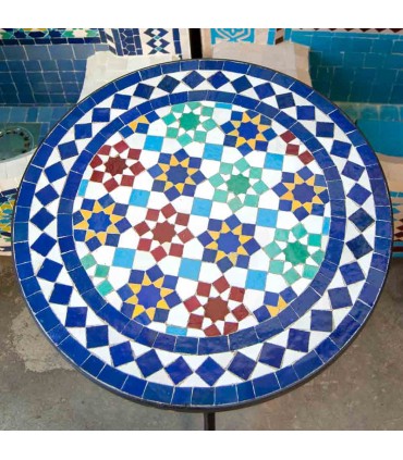 Moroccan Zellige Mosaic Table Fez Andalusí Garden or Terrace - Najma Alwania Model