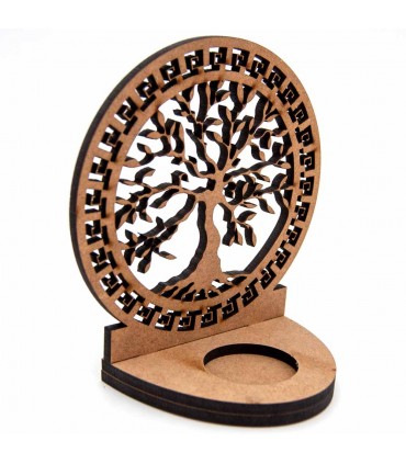 Porta Velas Celosía Calada Corte Láser - Decoración Oriental - Diseño Árbol Vida