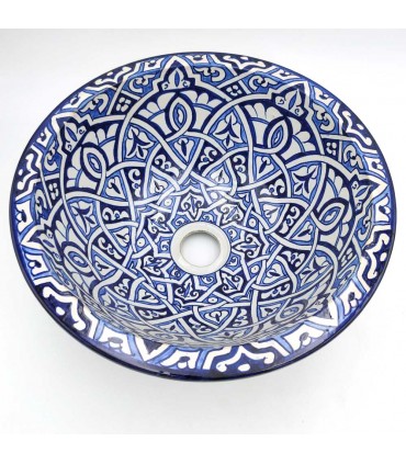 Ceramic Arab Bathroom Sink - Fez Craftsmanship - Andalusian Moroccan Decoration - Ivy Model